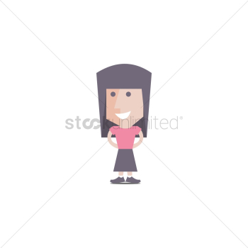 Smiling cartoon girl Smiling cartoon girl