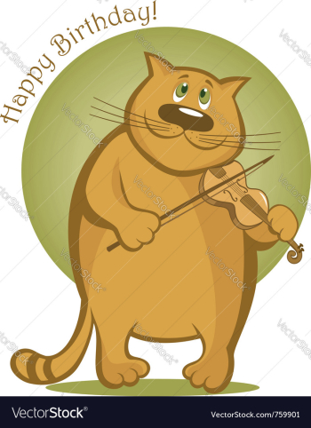 Smiling cat playing the violin vector image Smiling cat playing the violin vector image