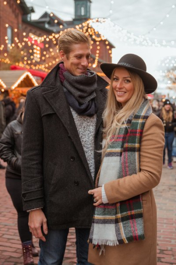 Smiling Couple Holiday Market Smiling Couple Holiday Market