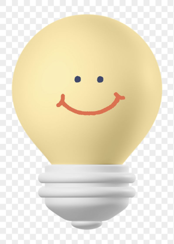 Smiling light bulb png sticker, | Free PNG - rawpixel