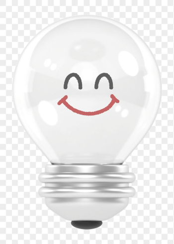 Smiling light bulb png sticker, | Free PNG - rawpixel