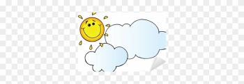 Smiling Sun Behind Cloud Cartoon Character Sticker - Smiley Smiling Sun Behind Cloud Cartoon Character Sticker - Smiley
