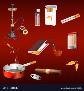 smoking tobacco addiction set smoking tobacco addiction set