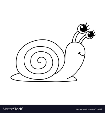 snail cartoon coloring page for kids