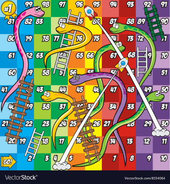 Snake and Ladder and Rocket Game vector image Snake and Ladder and Rocket Game vector image