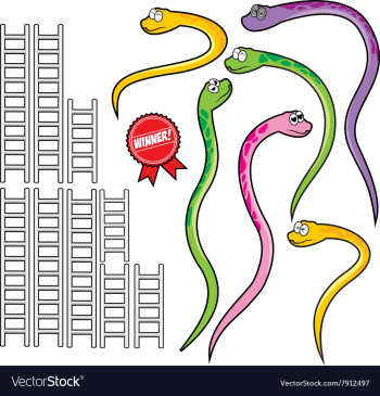 Snake and ladder set vector image Snake and ladder set vector image