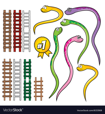Snake and rope ladder set vector image Snake and rope ladder set vector image