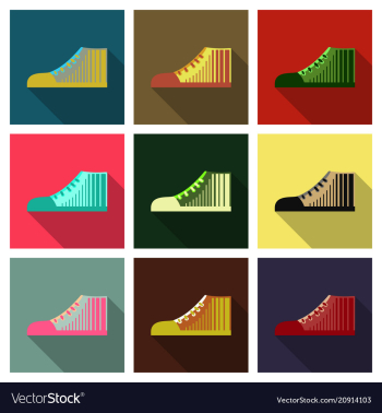 Sneakers sneakers in flat style sneakers top view vector image Sneakers sneakers in flat style sneakers top view vector image