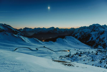 snow-capped mountain during blue hour snow-capped mountain during blue hour
