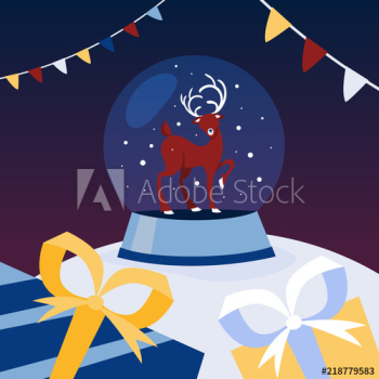 Snow globe with a christmas deer inside