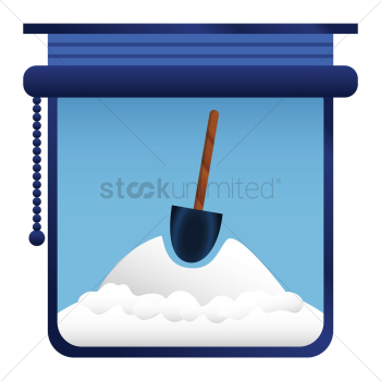 Snow shovel standing in snow Snow shovel standing in snow