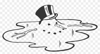 Snowman Black And White Melting Snowman Clipart Black - Melted Snowman Black And White