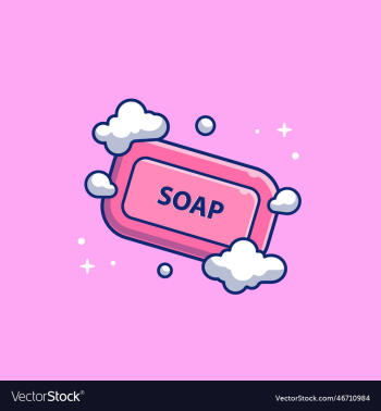 soap bar with foam cartoon soap bar with foam cartoon