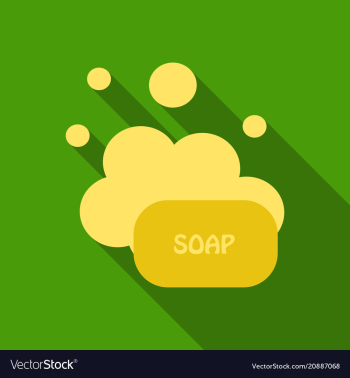 Soap flat icon soap bubbles with shadow vector image Soap flat icon soap bubbles with shadow vector image