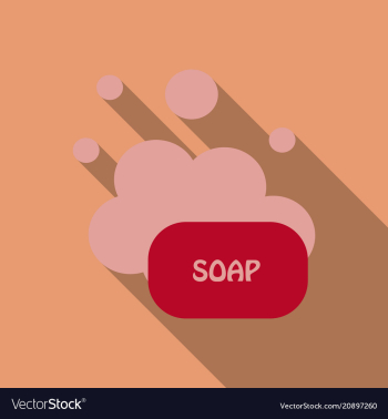 Soap flat icon soap bubbles with shadow vector image Soap flat icon soap bubbles with shadow vector image
