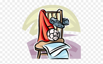 Soccer Ball, Cleats Royalty Free Vector Clip Art Illustration - Illustration