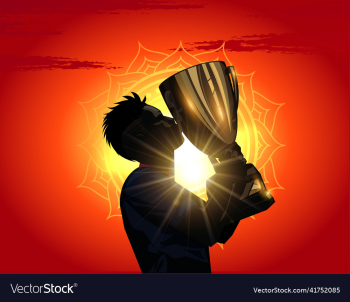 soccer player holding trophy on red background soccer player holding trophy on red background