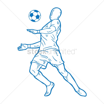 Soccer player with chest trap pose Soccer player with chest trap pose