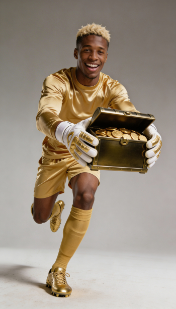 Soccer Player with Treasure Chest