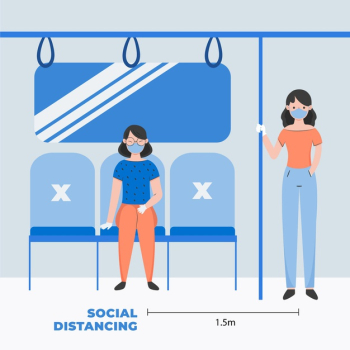 Social distance between passengers Free Vector Social distance between passengers Free Vector