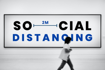 Social distancing ad on billboard Social distancing ad on billboard