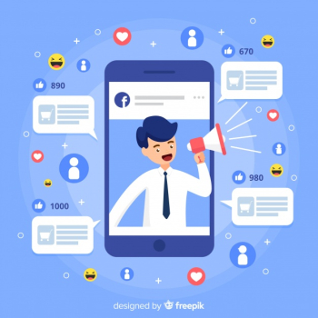 Social influencer flat background Free Vector Social influencer flat background Free Vector