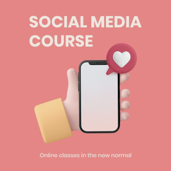 Social media course template, 3D | Free PSD Template - rawpixel