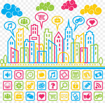Social media Icon - Colorful social media icon vector material force,Colorful social media icon force template download 