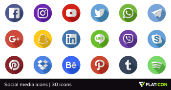 Social media icons 29 free icons (SVG, EPS, PSD, PNG files)