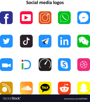 social media logos set