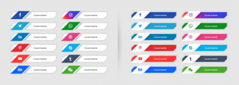 Social media lower third collection in modern style Free Vector