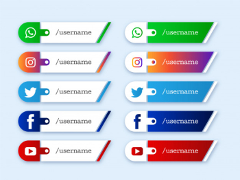 Social media lower third icons design Free Vector