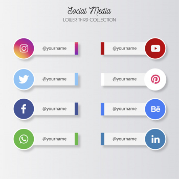 Social media lower thirds Free Vector Social media lower thirds Free Vector
