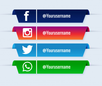 Social media lower thirds popular collection set Free Vector Social media lower thirds popular collection set Free Vector