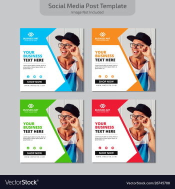 Social media post template vector image