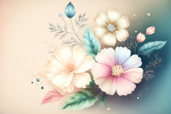 Soft Floral Background with Pastel Flowers Soft Floral Background with Pastel Flowers