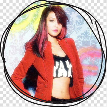 Sooyoung IGAB Circle Lines Folder Icon , Sooyoung , woman portrait inside black frame illustration transparent background PNG clipart