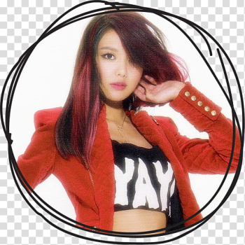 Sooyoung IGAB Circle Lines Folder Icon , Sooyoung , woman portrait inside round black frame illustration transparent background PNG clipart