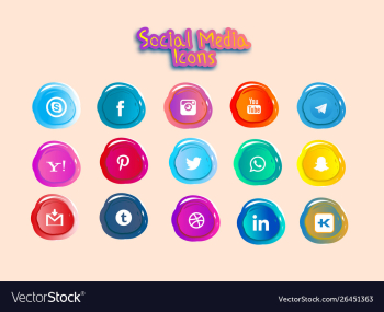 Sosial media icons vector image Sosial media icons vector image