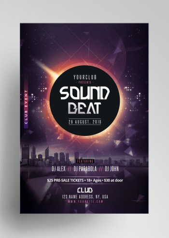 Sound Beat – Free DJ PSD Flyer Template Sound Beat – Free DJ PSD Flyer Template