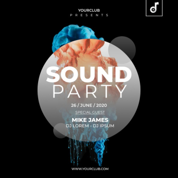 Sound party cover template Free Psd