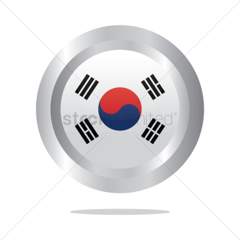 South korea flag button South korea flag button