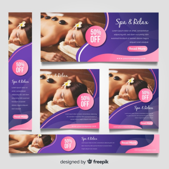 Spa banners collection with photo Spa banners collection with photo