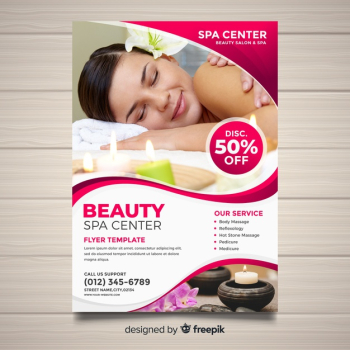 Spa flyer template Free Vector