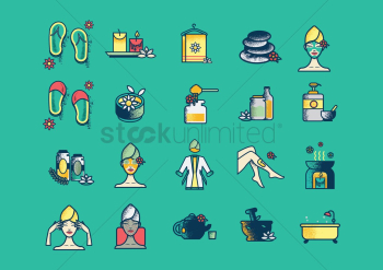 Spa icons set Spa icons set