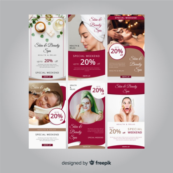 Spa instagram story template collection Free Vector Spa instagram story template collection Free Vector