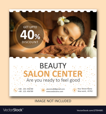 Spa social media post template vector image Spa social media post template vector image