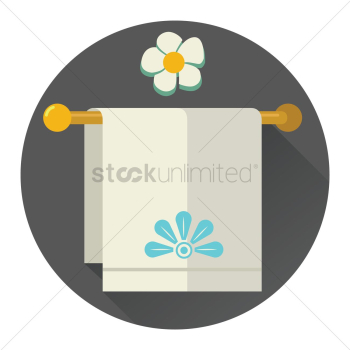 Spa towel hanging on towel rack Spa towel hanging on towel rack