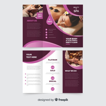 Spa trifold brochure template