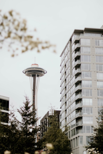 Space Needle from a distance in Seattle Space Needle from a distance in Seattle